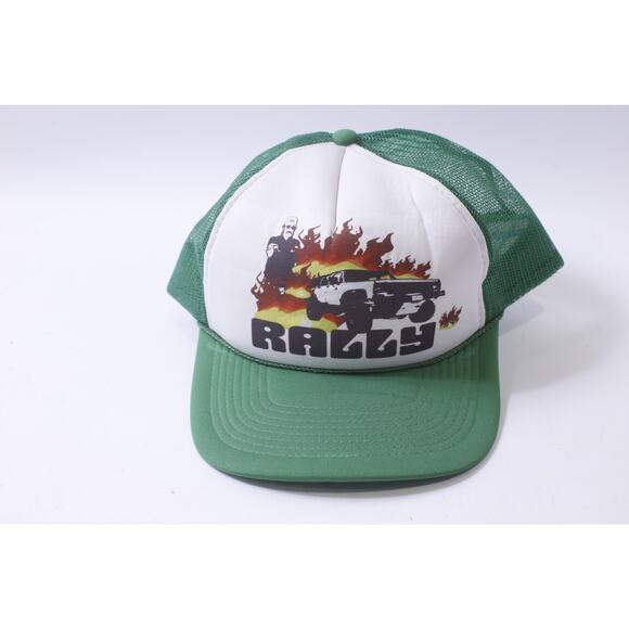 80s Rally, Trucker Cap, White Green, San Sun, One Size Fits All, ~ 250303-WH 42 - Picture 1 of 3